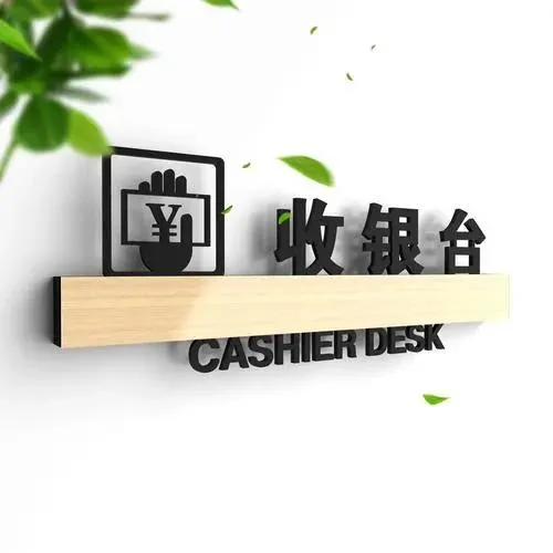 Desk Wall Cashier Signs Check out Counter Signage Payment Cashier Display for Stroe Cashier