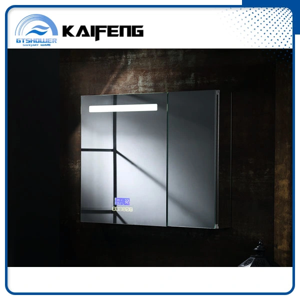 خزانة مرآة حائطي الحمام مع إضاءة، Bluetooth، ضباب، إضاءة (SM-011)