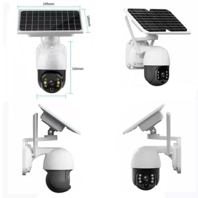 V380 4G كاميرا شمسية WiFi أمان كاميرا IP PTZ أمان كاميرا لاسلكية خارجية مزودة بنظام CCTV تستهلك طاقة منخفضة كاميرا على شكل قبة