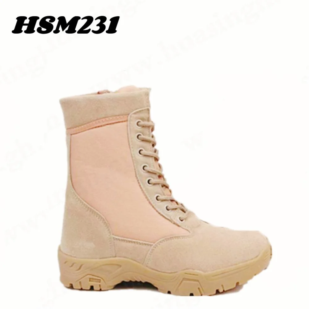 ZH, 8 pulgadas arena Color de entrenamiento al aire libre botas de combate resistente a la abrasión suela exterior de caucho resistente Desert Trekking Botas Hsm231