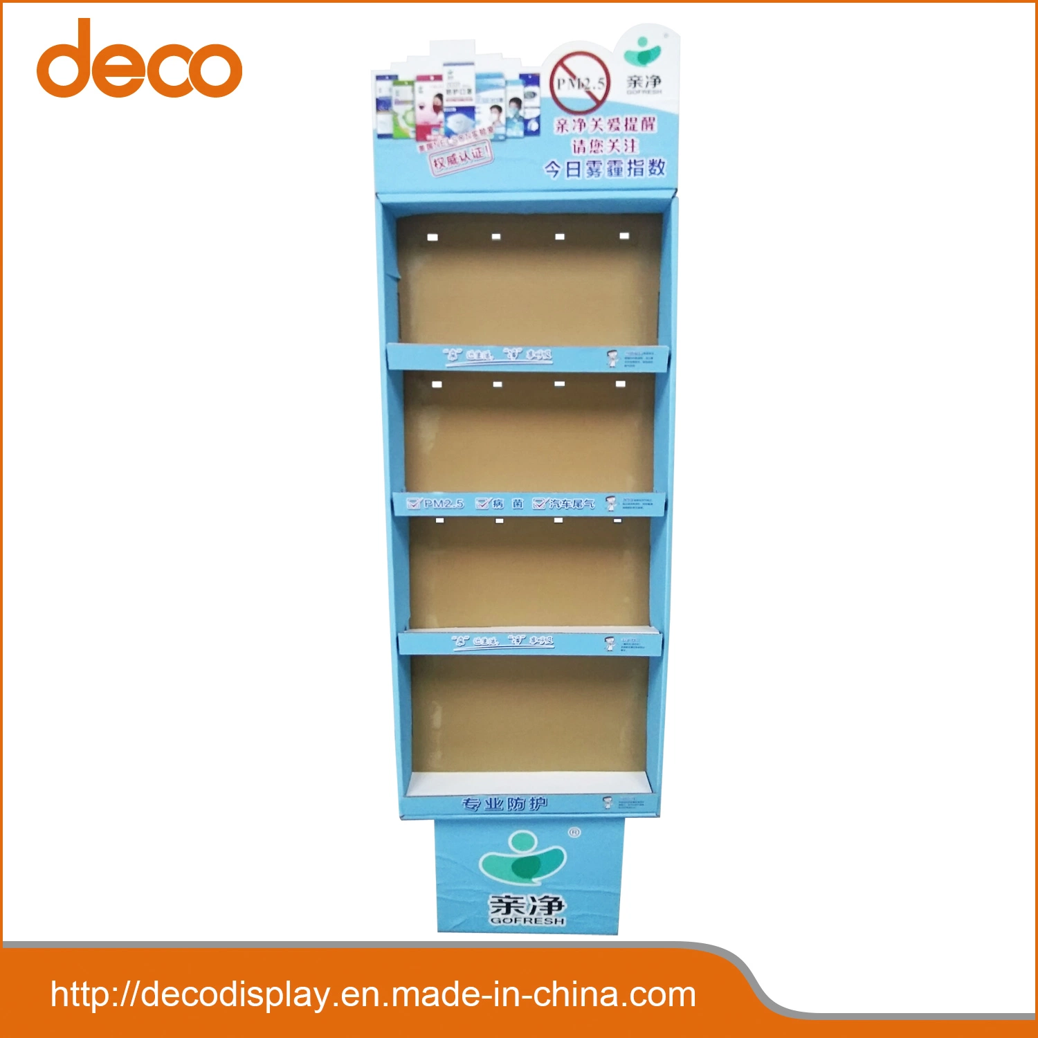 3 Tiers Paper Advertising Display Shelf for Protective Facial Mask