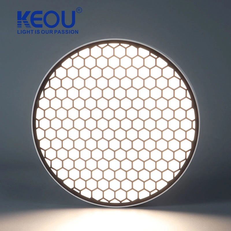 Keou Low Ugr Anti-Glare Aluminum 24W Black LED Light LED Panel Light for Home Lighting