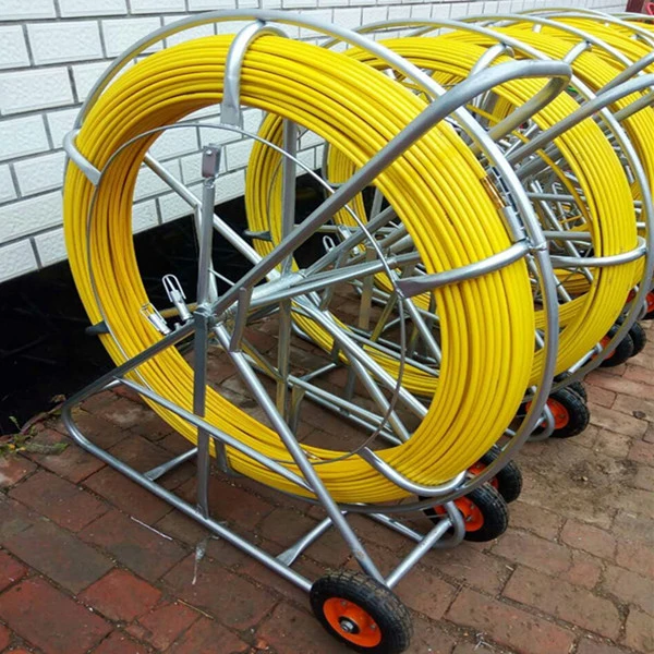 FRP Conduit Snake Duct Rodder Manufacturer Fiberglass Cable Guide Duct Rodder with Frame