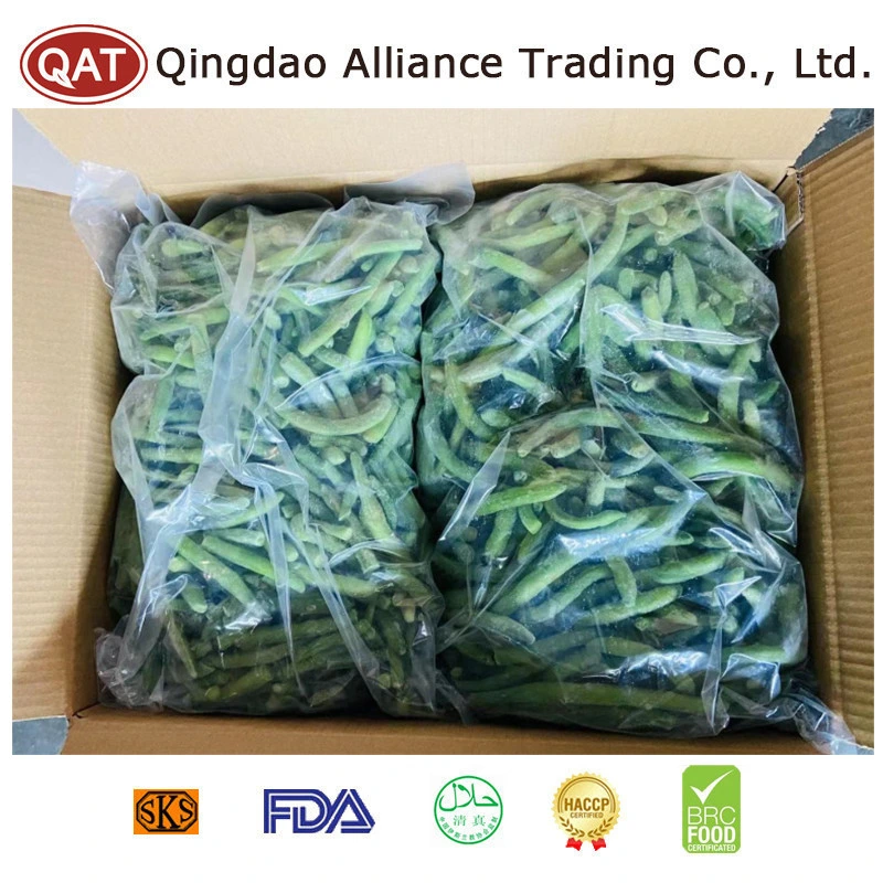 China New Crop IQF Vegetables Green Bean Frozen Certificate Green Bean Cut with Retail Bulk Package