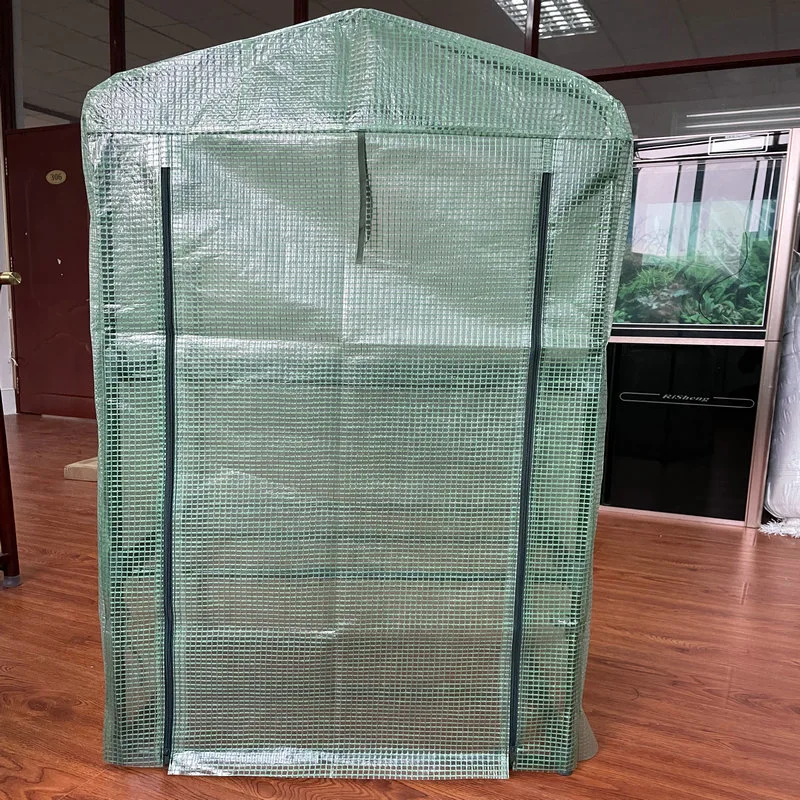 Outdoor Portable Greenhouse Mini Walk in 3 Tiers 12 Shelves Stands PE Cover Small Walk-in Greenhouse