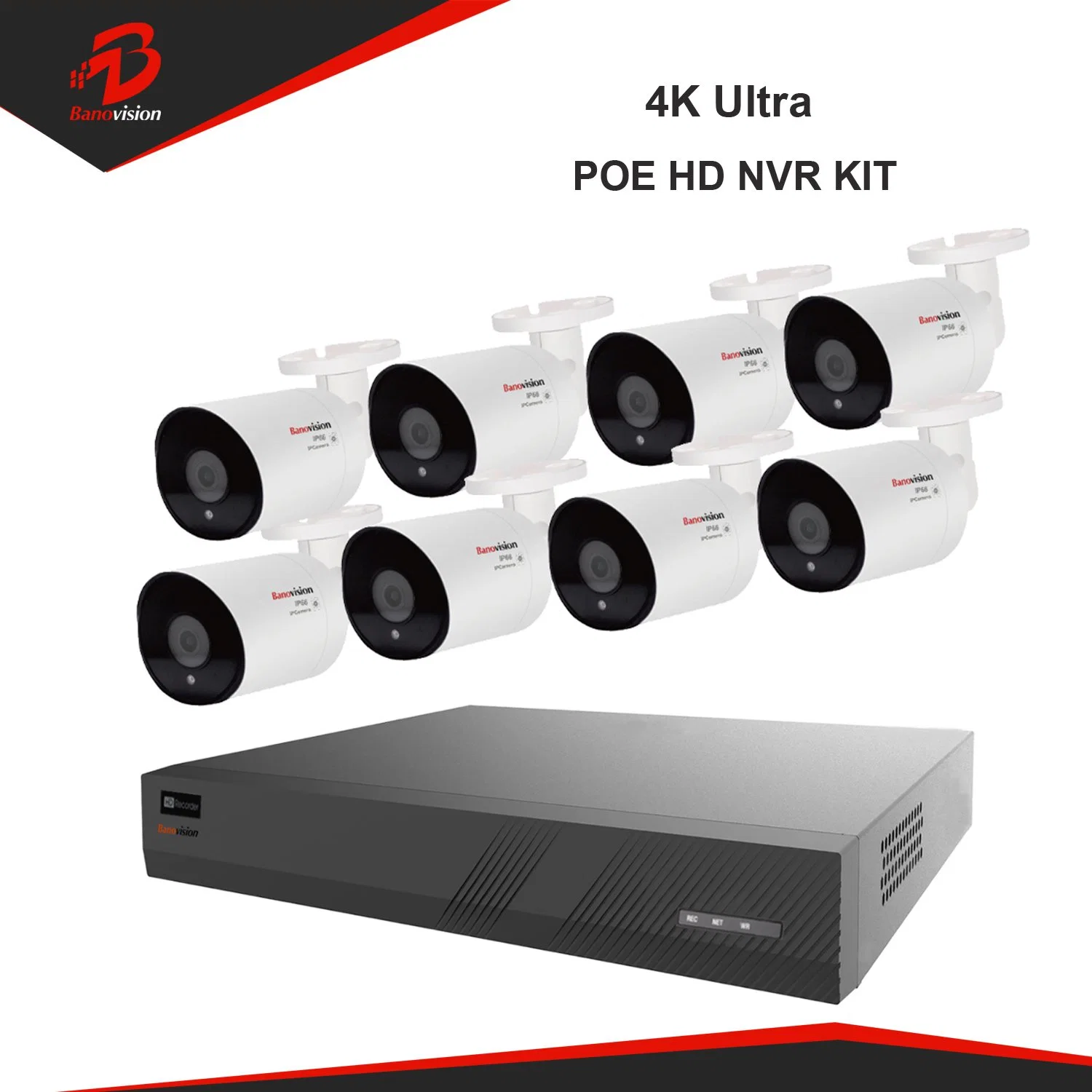 Banovision H. 265 NVR Sicherheit Überwachung Poe HD 4K HD 8MP 8 Kanal CCTV IP Wasserdichte Kameras Kits System aus China Lieferant