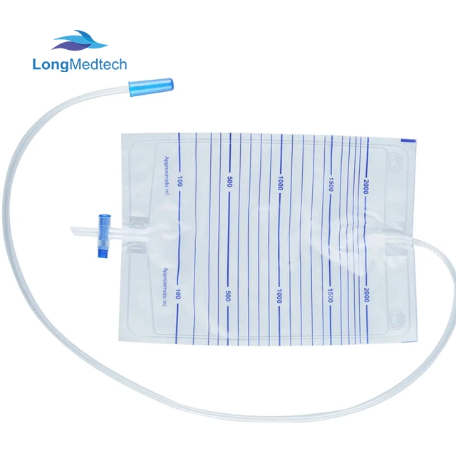 L'Urine sac pour l'utilisation de l'hôpital de luxe de l'urine drainage urinaire 2000ml mètre