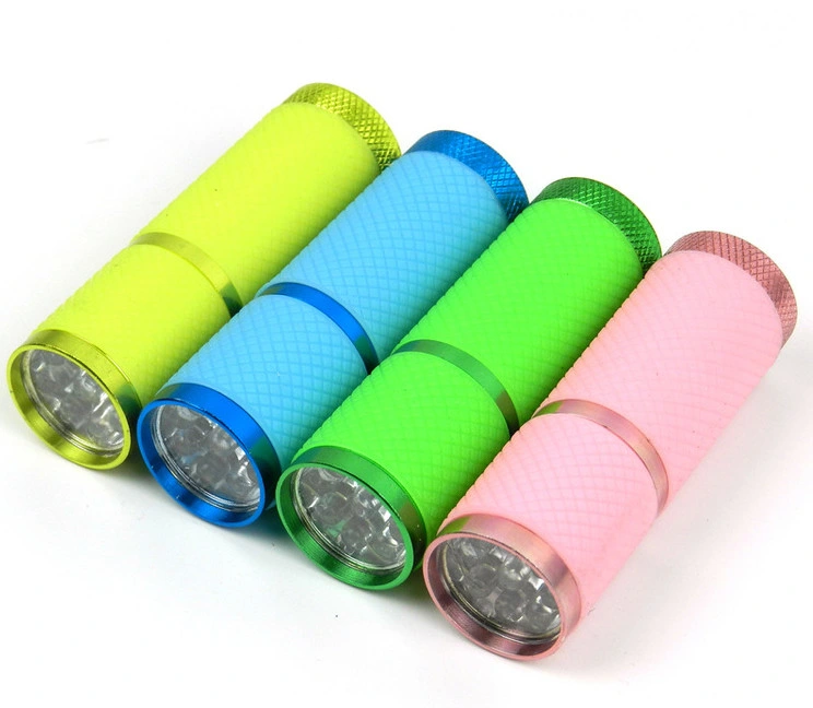 Hot Sale Mini 9LED Aluminium Alloy Torch& Leather Case LED Torch