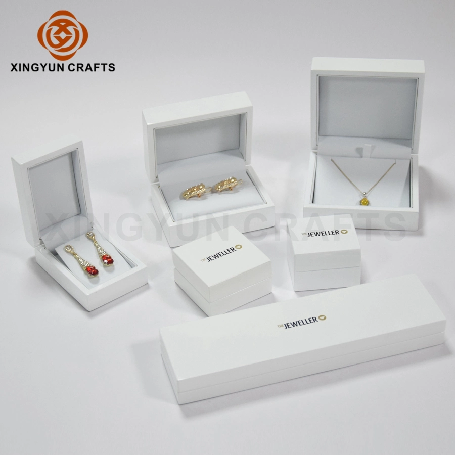 Simple Classic Wooden Box Design White Glossy Finish Jewelry Set Box Perfume Box Cosmetics Box