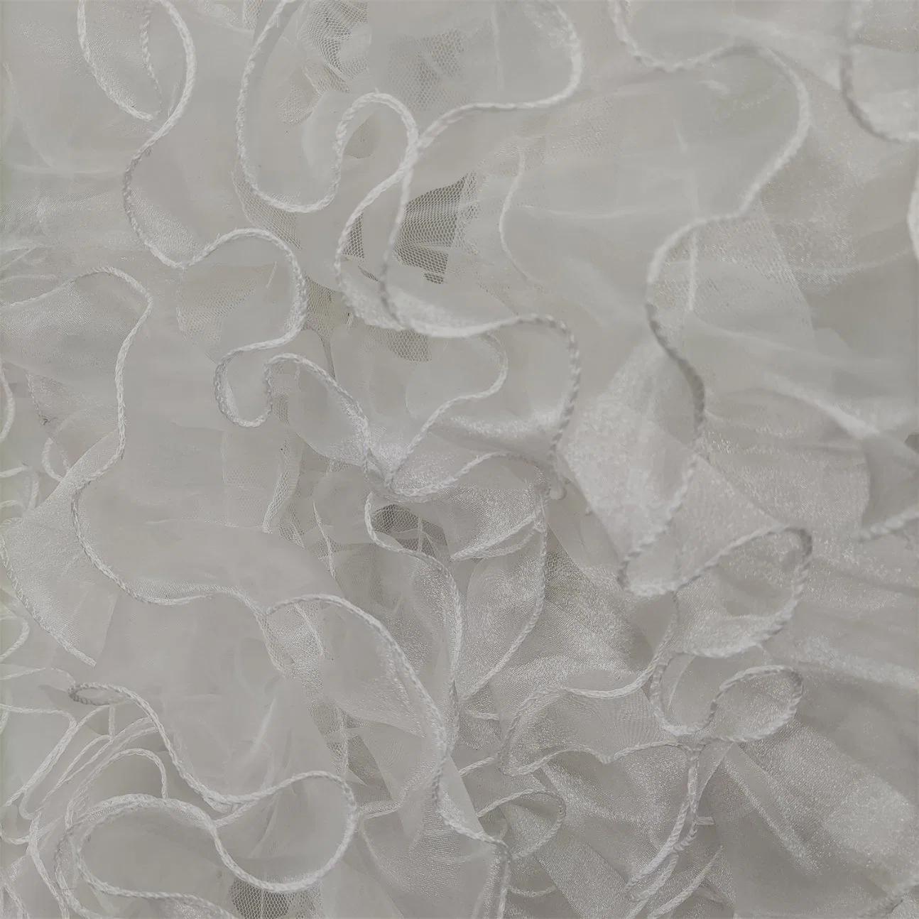 3D Wavy Lace Embroider Fabric for Garment