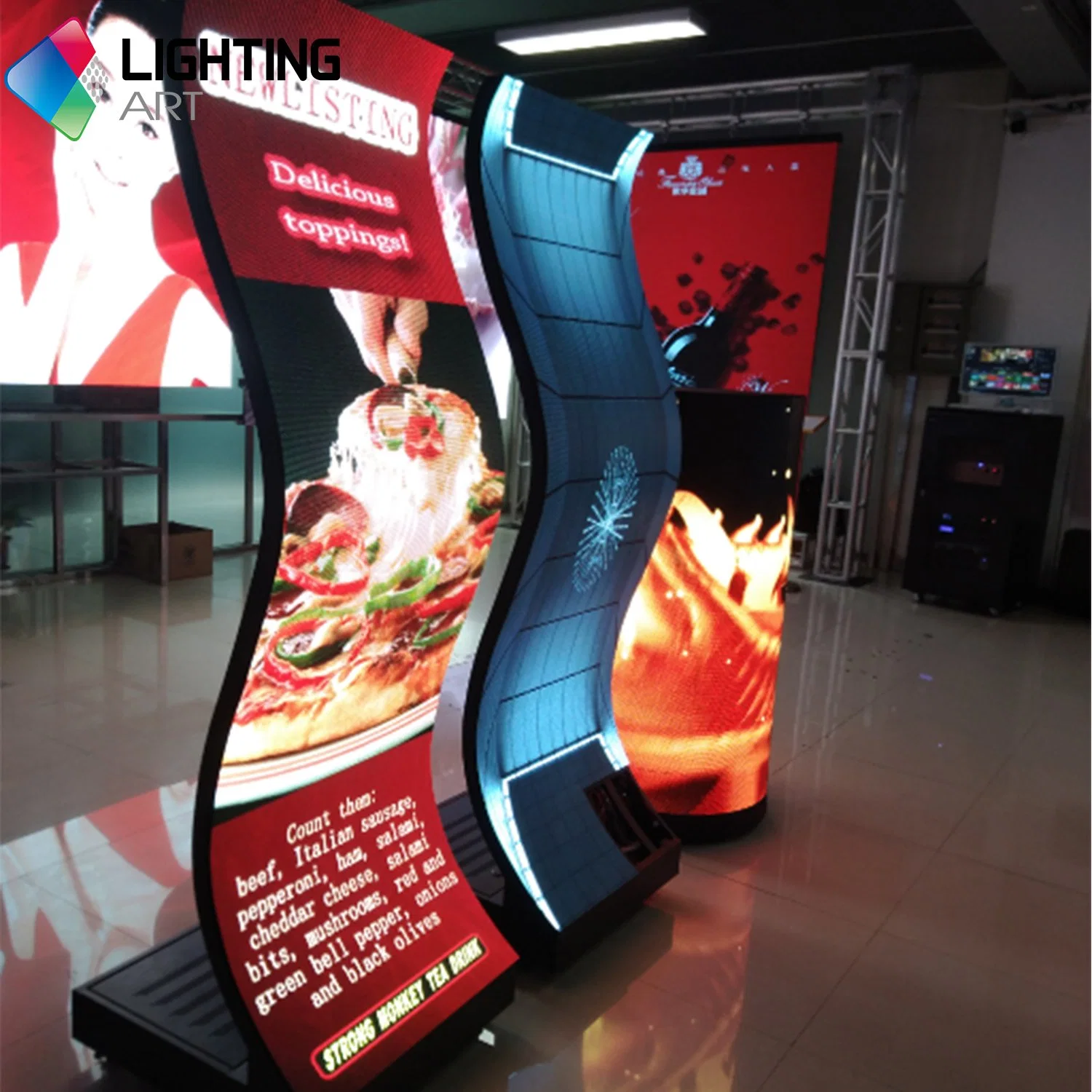 Cartaz LED assíncrono para interior P2 P2.5 P3 Para o Shop Window Showcase Exhibition Restaurant