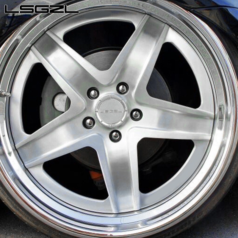 Lsgzl Customize 2 Piece 22 24 26 28 Inch Magnesium Alloy 5X114.3 5X130 Wheel Rim 5 Spokes for Luxury Car