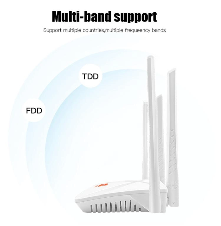 Routeur WiFi CPE 4G haute vitesse de 300 Mbps pour une utilisation en intérieur et en extérieur avec emplacement pour carte SIM. WiFi sans fil.