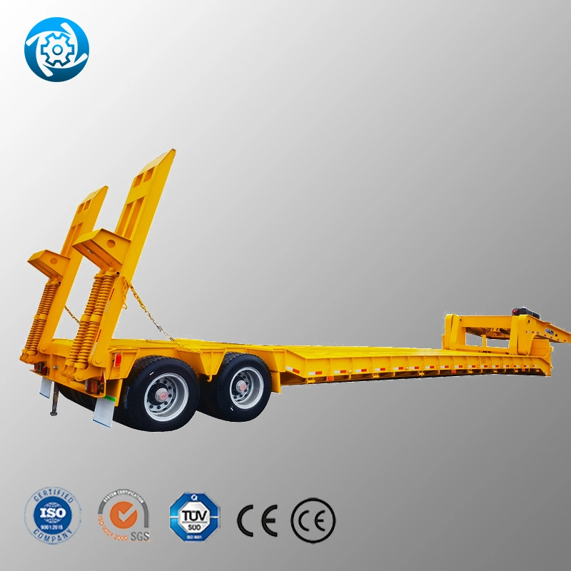 China Manufacturer OEM 30t 40FT 15m 2 Lines 3 Axle Spring/Hydraulic Loader Semi Trailer for Professional Small Frame Tandem Utility Transportation 5% off