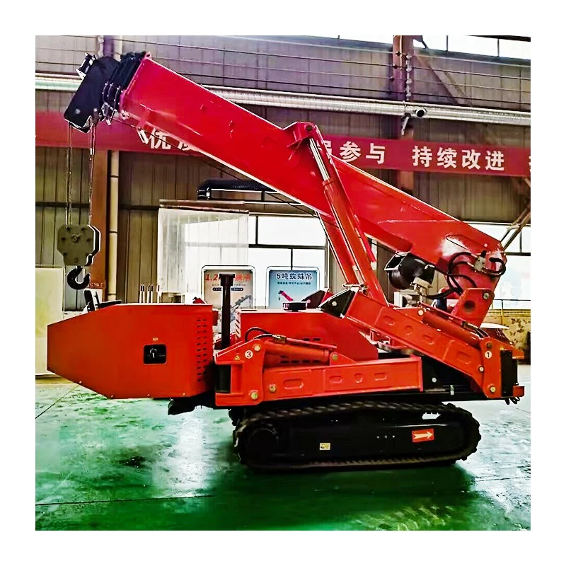 CE/EPA 1.2/3/5/8ton Spider Crane Crawler Crane with Hydraulic Telescopic Outrigger New Condition Spider Crane Small Construction