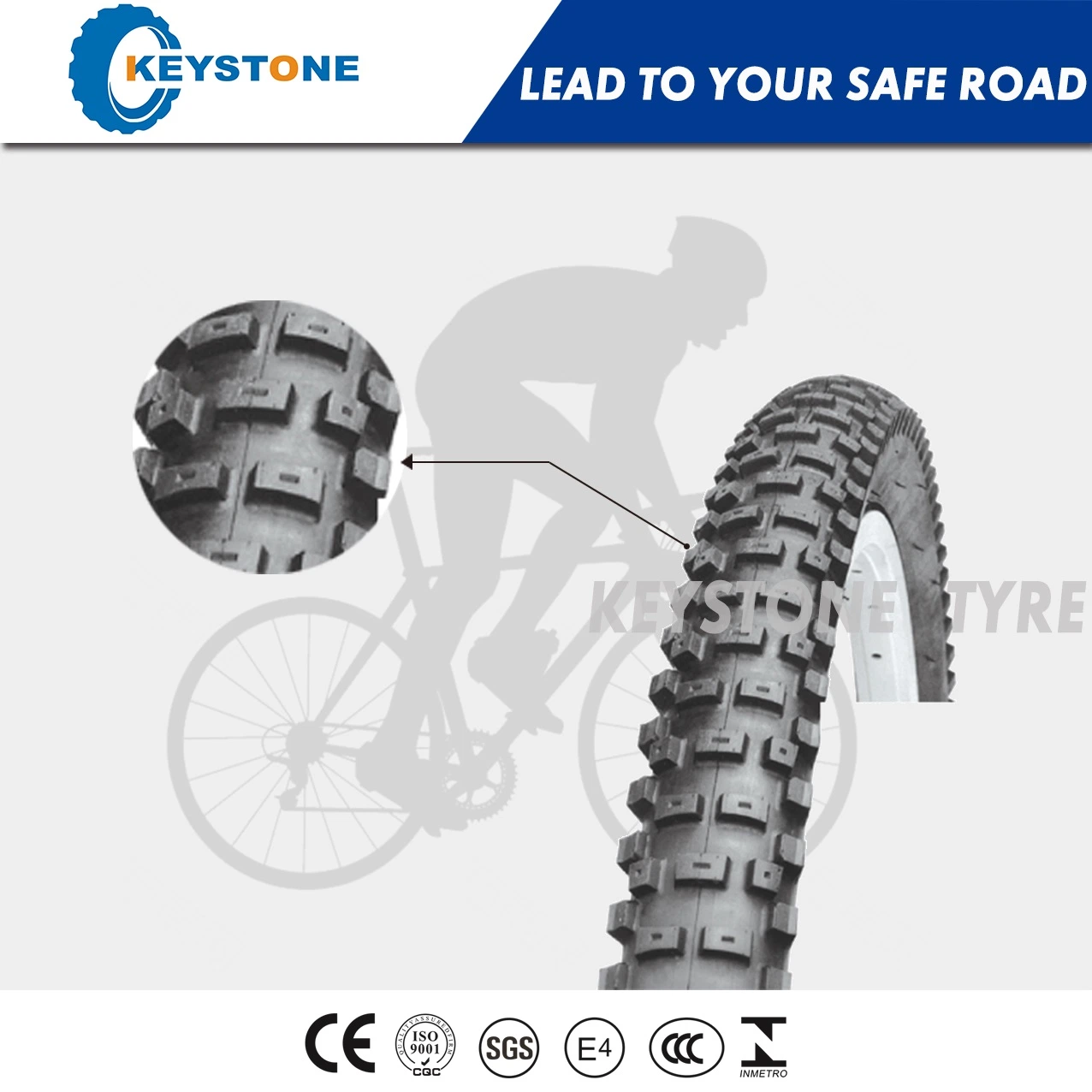 E-MARK Standard High quality/High cost performance  Cross-Country Bicycle Tyre and Bike Parts (26X2.10, 26X2.125, 20X2.125)