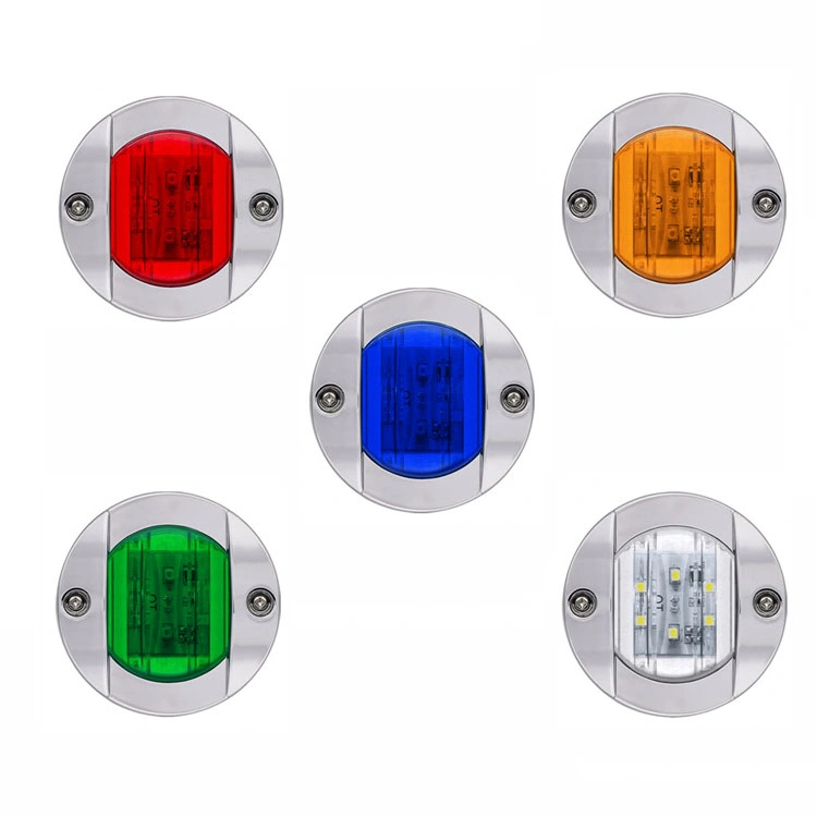 12V 6LED Round Boat Interior Lights Ship Truck Trailer Side Warning Signal Lights Deck for Marine Mooring Yachat