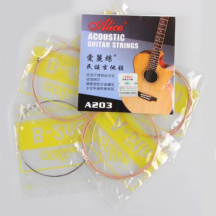 Hot Sale String Musical Instrument Accessories Chinese Alice 6 Strings Steel Acoustic Guitar String