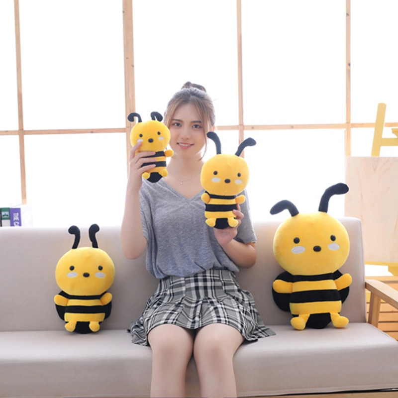 Cute Cartoon Yellow Bee Plush Toy 45cm Hardworking Yellow Bee Plush with Sleep Story Toy Soft Stuffed Plush Gifts for Children