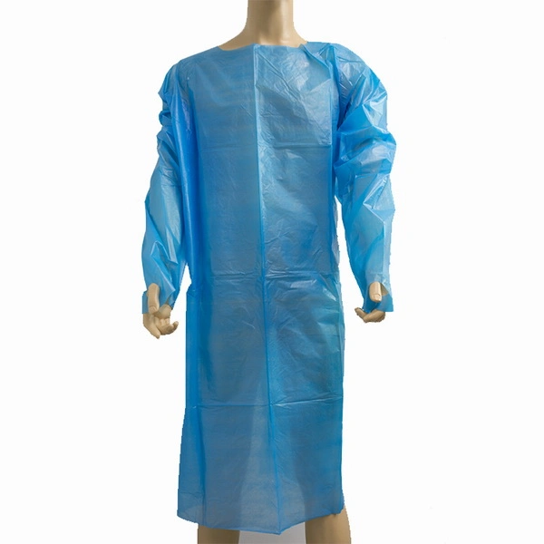 40 GSM PP PE Non Woven Surgical Disposable Isolation Gown Elastic Cuff Level 2