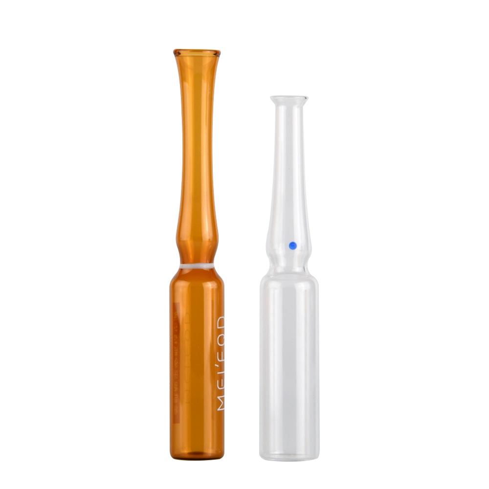 Ampoule de cosmétiques 1 ml 2 ml 5 ml 10ml clair et orange Ampoule en verre pour l'injection médical