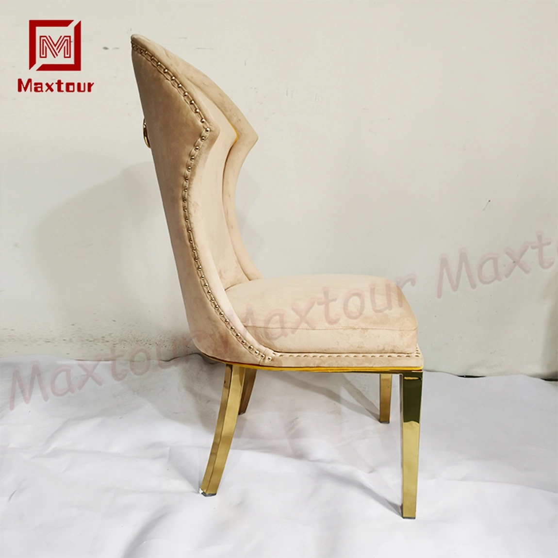 Throne Event Furniture Gold Stainless Steel Home Dining Chair with Ring Luxury Wedding Chair