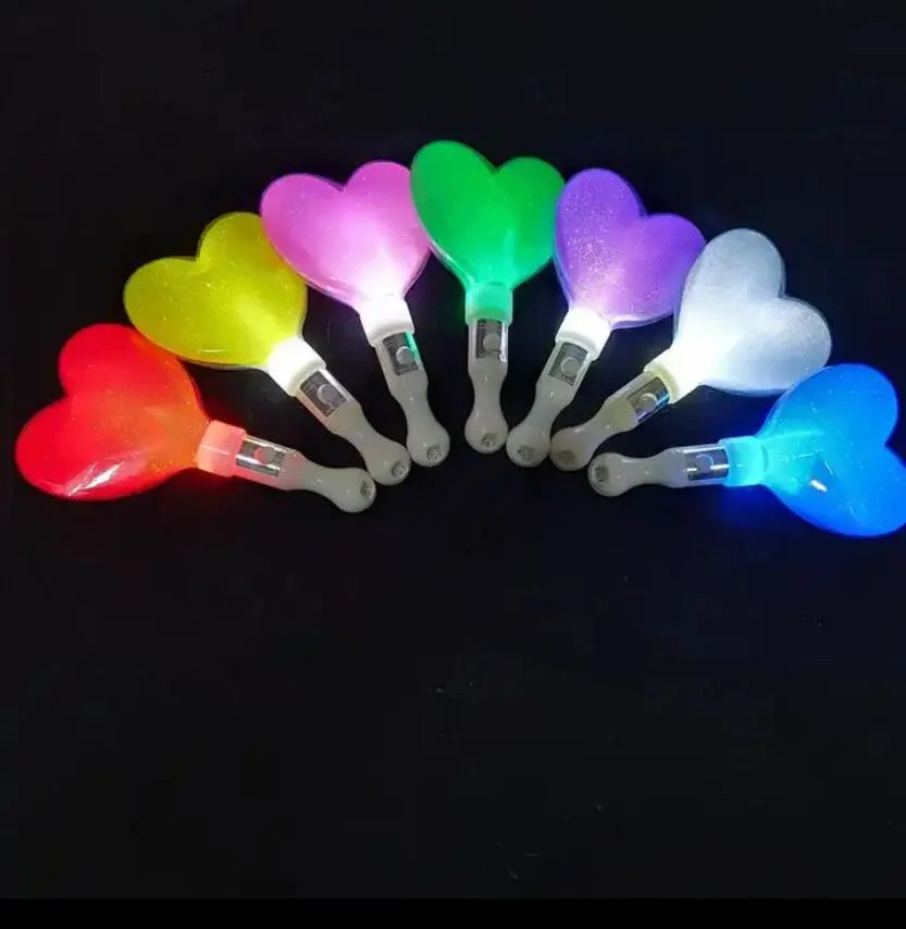 Custom Logo Printing LED Heart Glow Stick Flashing Light Sticks for Concert Event Party Light Stick