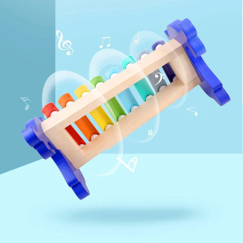 Kids Dolphin Percussion Instruments Baby Xylophone Musical Wooden Toy