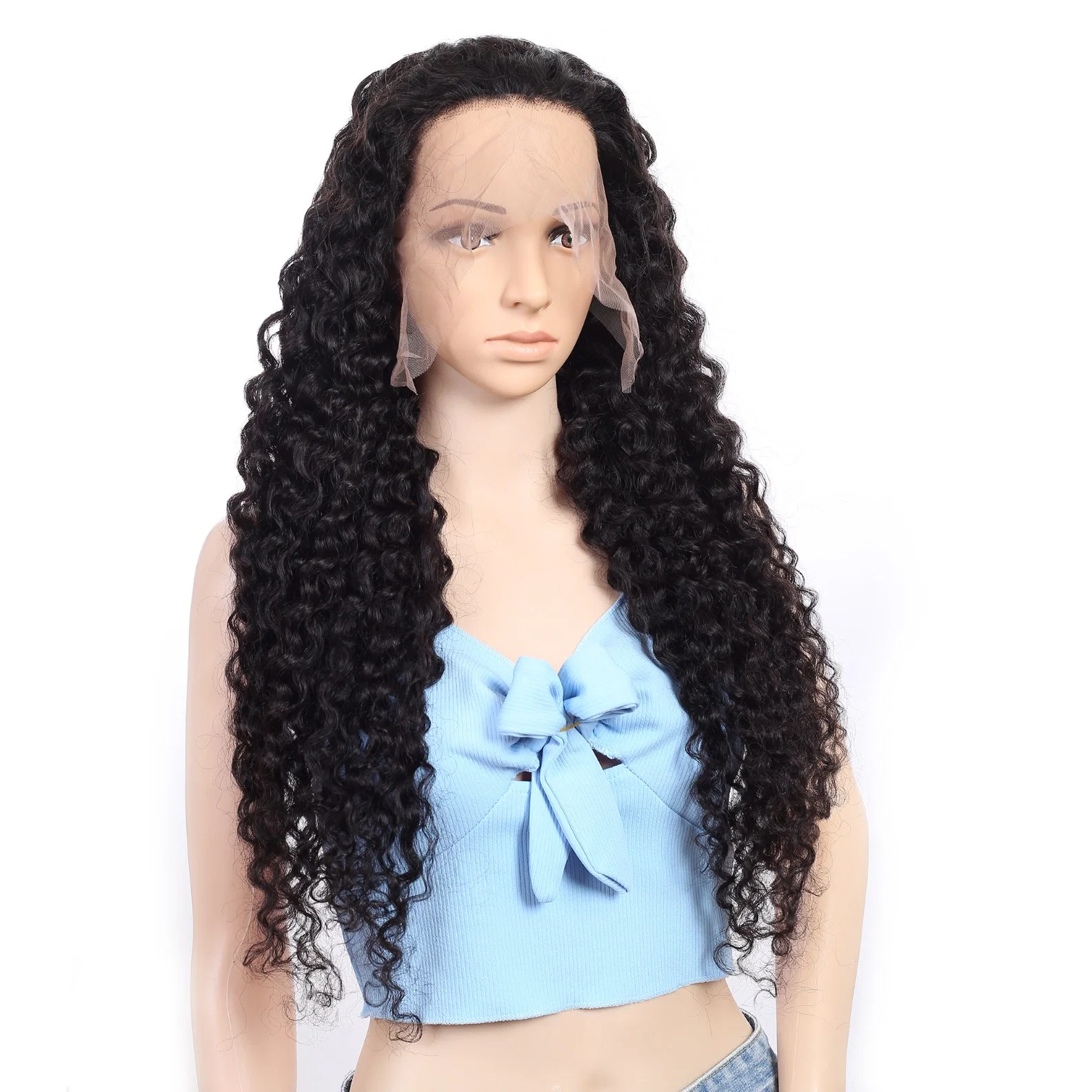 Xuchang Longguan High quality/High cost performance  Factory Wholesale/Supplier Brazilian Human Hair Natural Water Wave 13X4 Transparent HD Lace Front Wigs