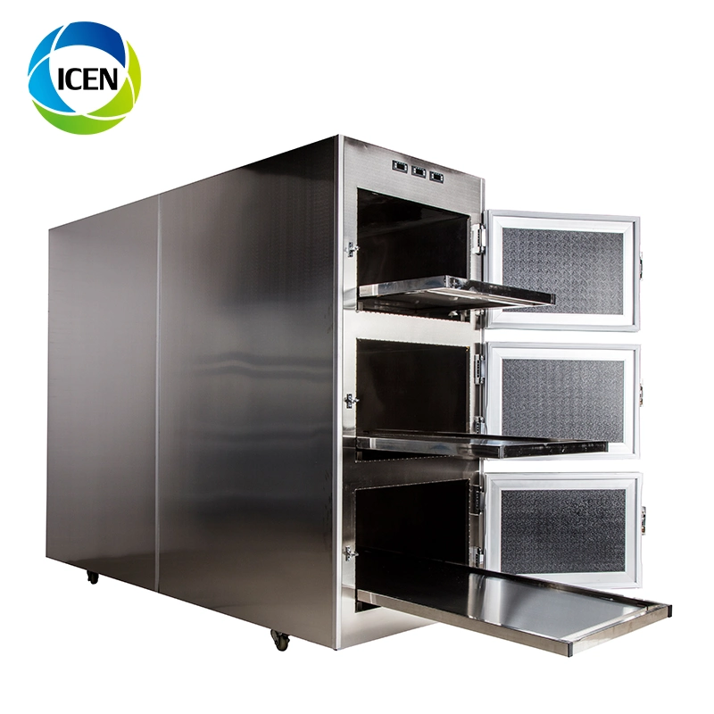 in-U018-3 Medical 3 Drawers Corpse Cabinet Refrigerator Morgue Freezer Mortuary Equipment