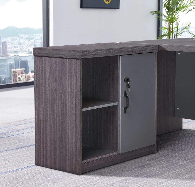 Aluminium Executive Modern Wooden L Shaped Computer Desk Office Furniture