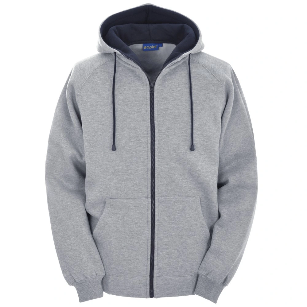 Los hombres de la cremallera mezcla de algodón vellón Niza Extractor Terry 320gsm adulto Casual Chaqueta Antipilling ocio al aire libre sudaderas con capucha