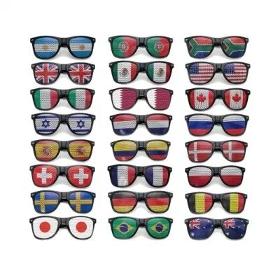 Pinhole Sticker Flag Sunglasses Promotional Sunglasses Custom Logo Cheap Wholesale Sunglass Unisex