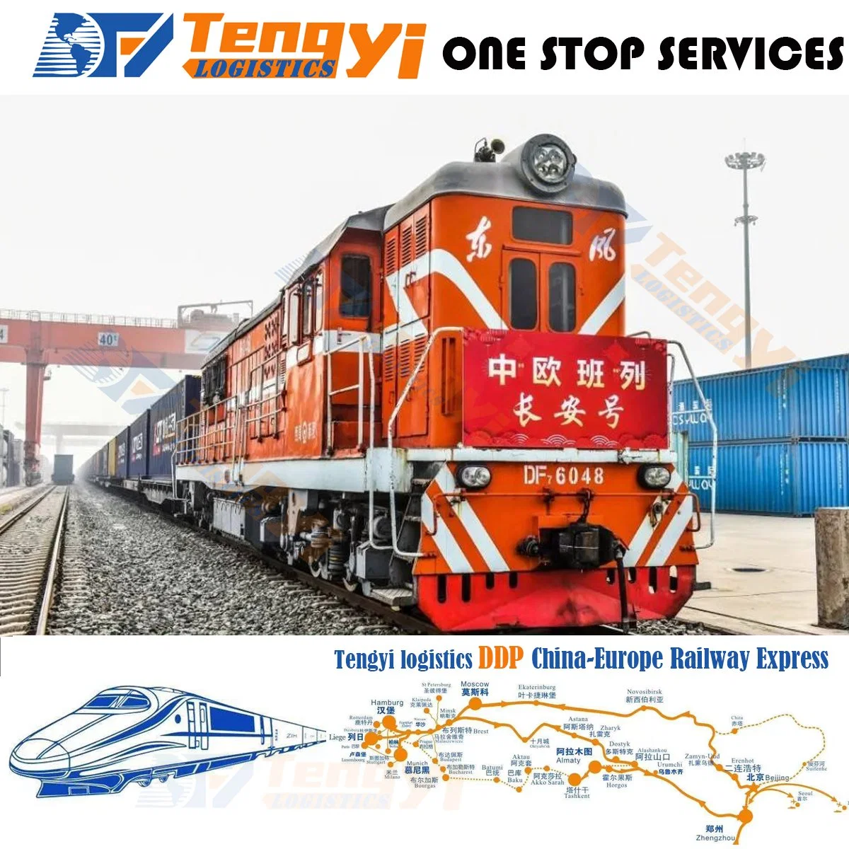 Shipping Cargo Agent DDP Europe Railwayfrom China Shenzhen Guangzhou to Germany Italy Poland UK Railway Express