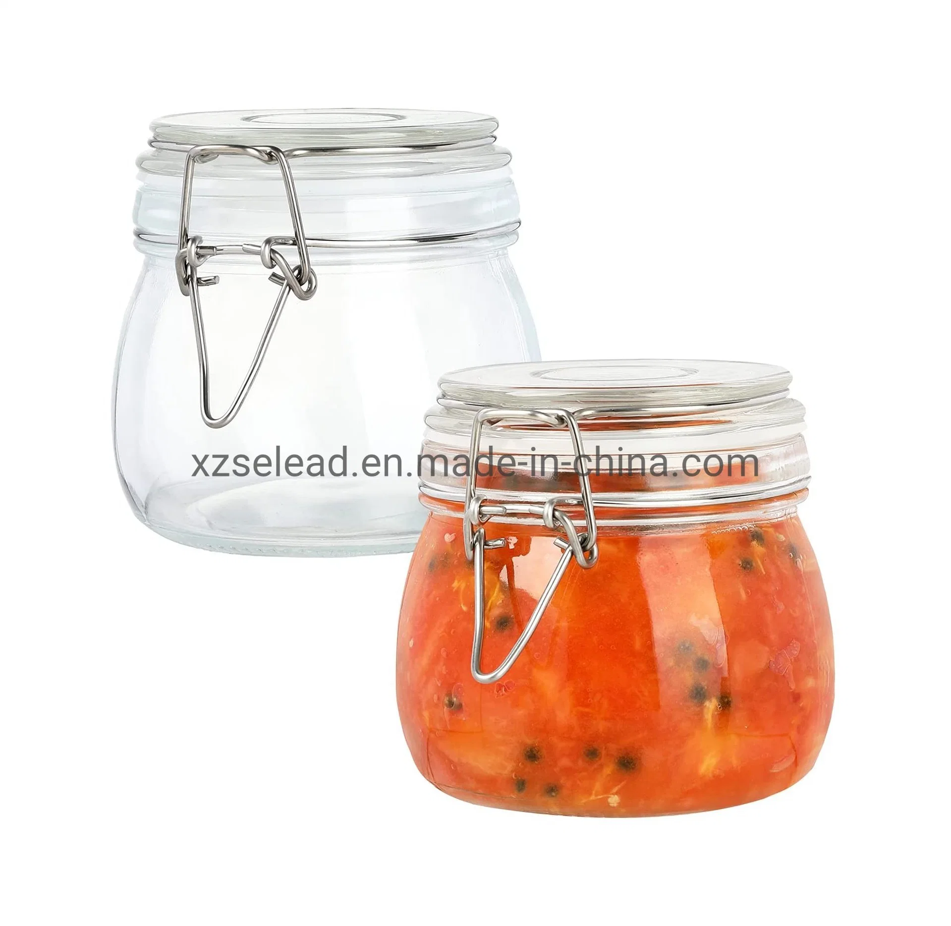 16oz Food Storage Jar Round Storage Container with Clear Preserving Seal Wire Clip