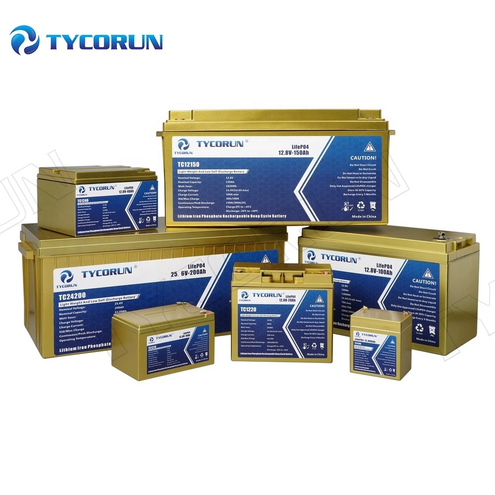 Tycorun Rechargeable Batteries Deep Cycle UPS Inverter Battery 12V 100ah 200ah 300ah Lead-Acid Battery Replacement