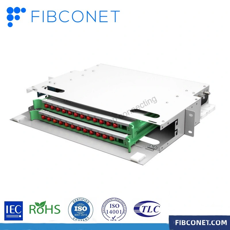 FTTH parche de fibra óptica de montaje en bastidor de 144/48/96 puertos SC/LC/St/FC Panel