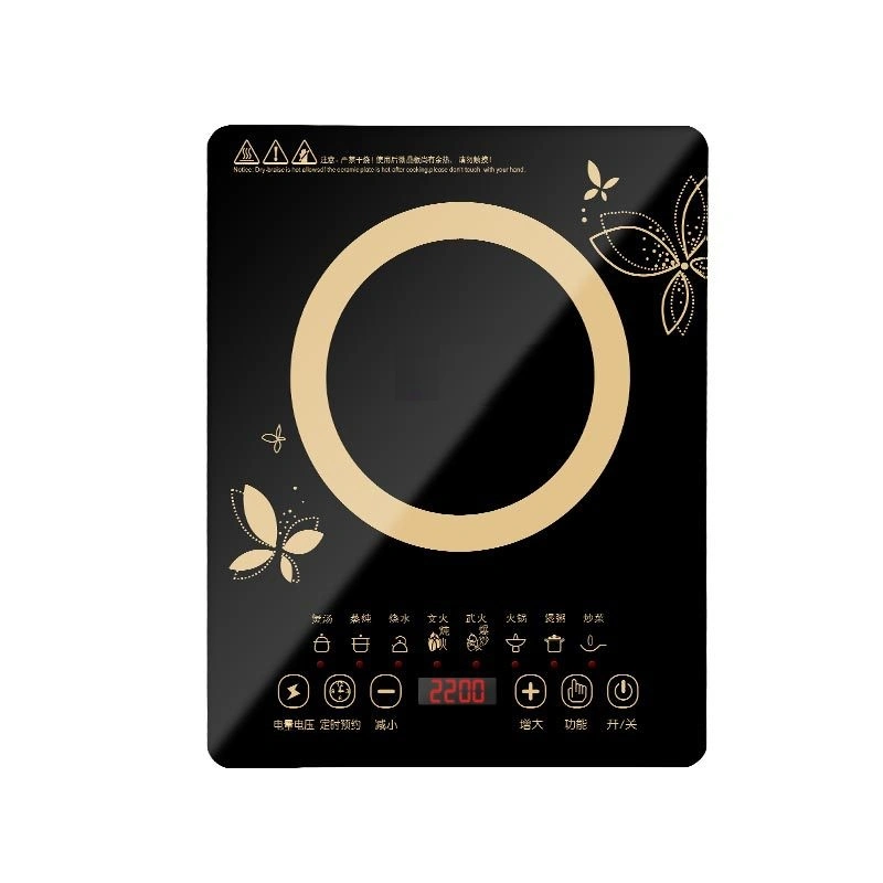 2200W Glass/Crystal Plate LED Display Touch Key Electric Induction Cooker Stove