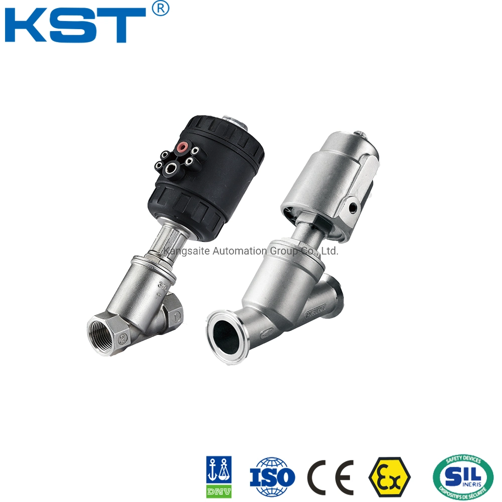 Braçadeira da temperatura normal de Kst de controle do vapor Ângulo pneumático da válvula do assento