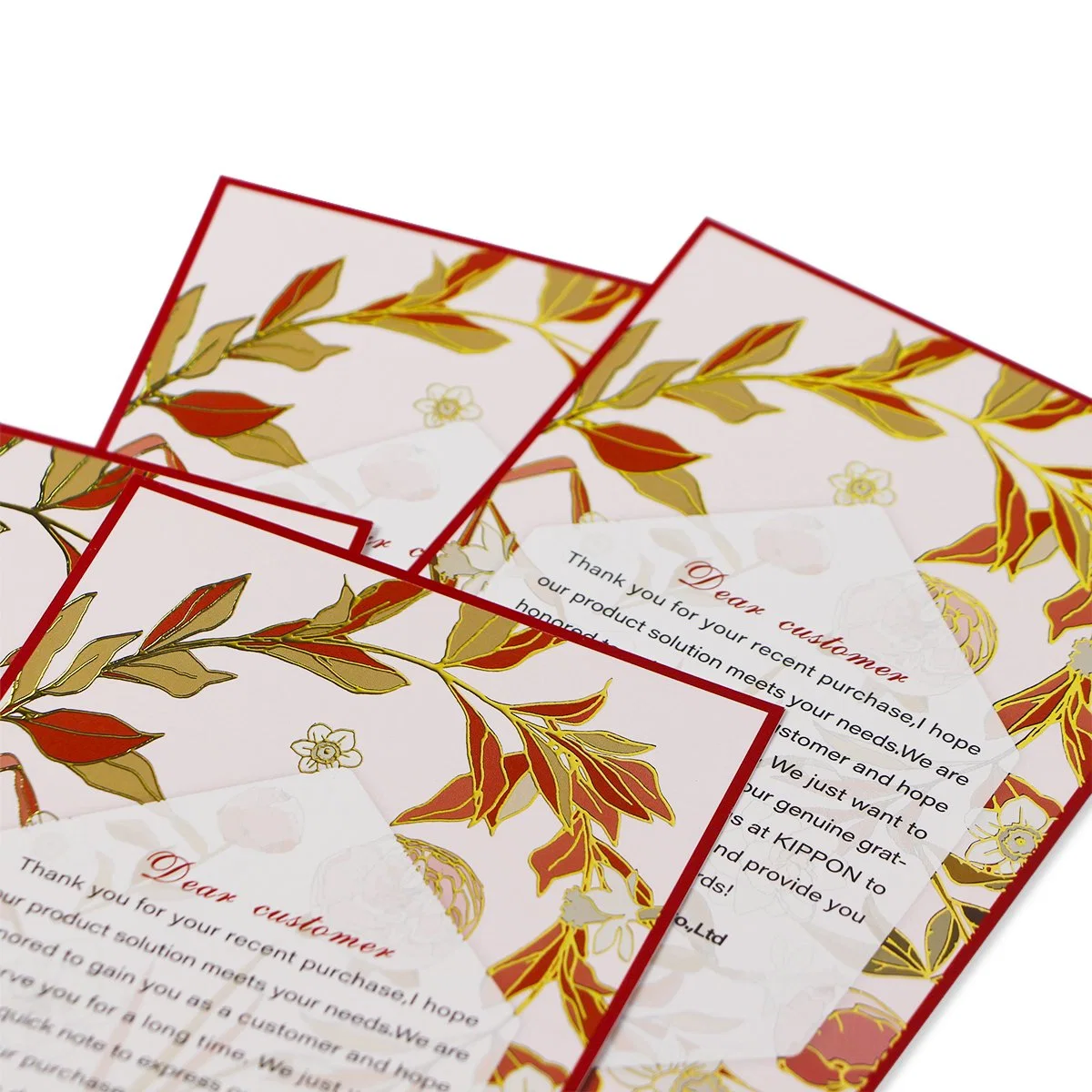 Deluxe Custom Gold Foil Art Paper Logo Embossed Business/Tarjeta postal/Tarjeta de boda