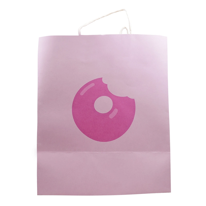 Custom Logo Imprimir Compras Bolsa de papel papel Embalaje papel para regalo Con mango trenzado