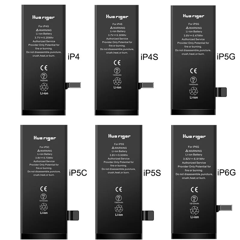 Kundenspezifische Lithium-Handy-Batterie für Telefon 6 6s 6sp 7 7p 8 8p X XR XS Xsmax 11 11pro 12 12PRO 12promax wiederaufladbare Batterien