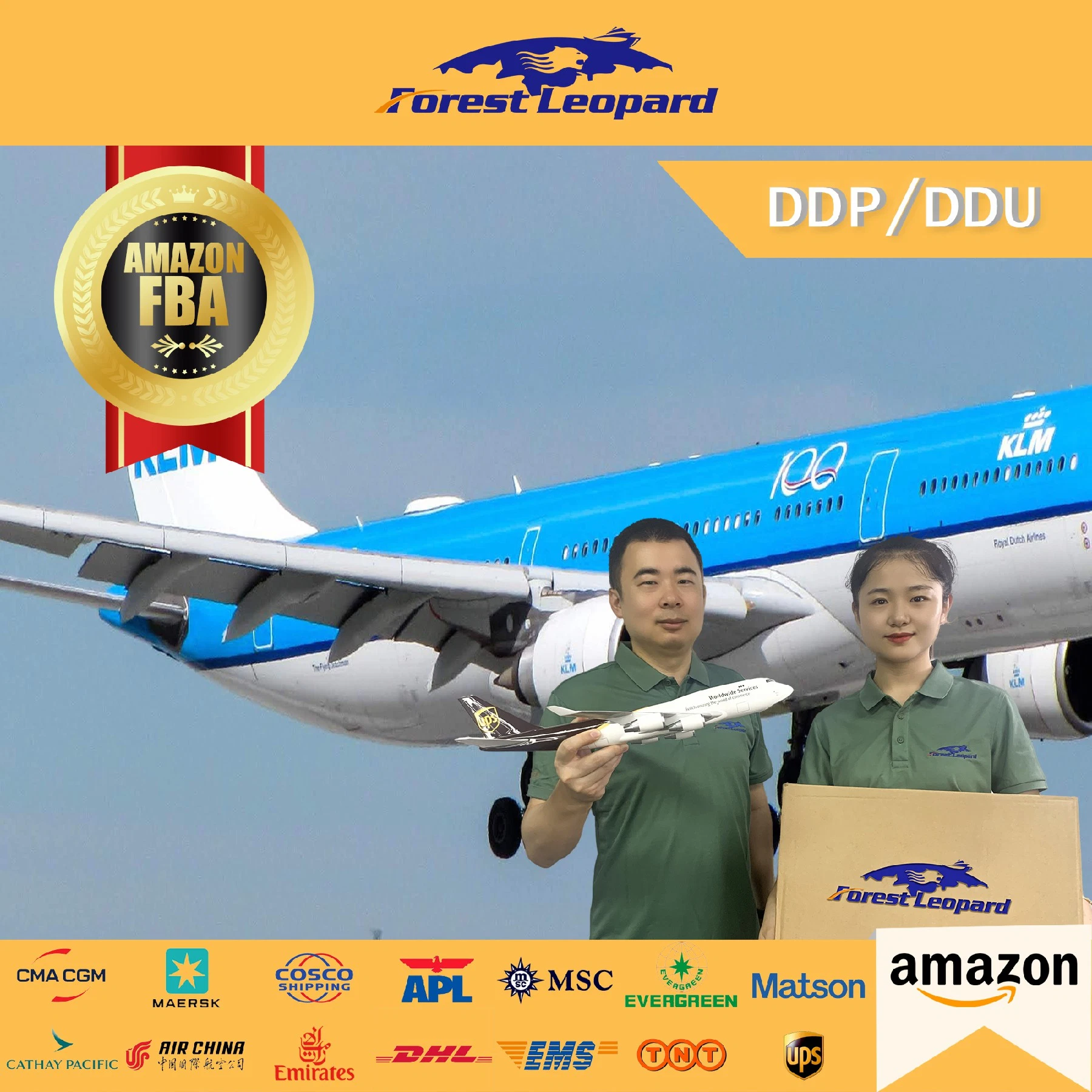 DDU económico servicio de envío aéreo de China en el Reino Unido Amazon Fba bosque del servicio de fletes aéreos logística de leopardo en todo el mundo