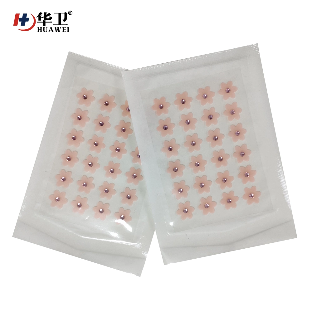 Flower Type Acne Patch with Diamond Hydrocolloid Adhsive Patches Pimple Blemish 24dots/Patch