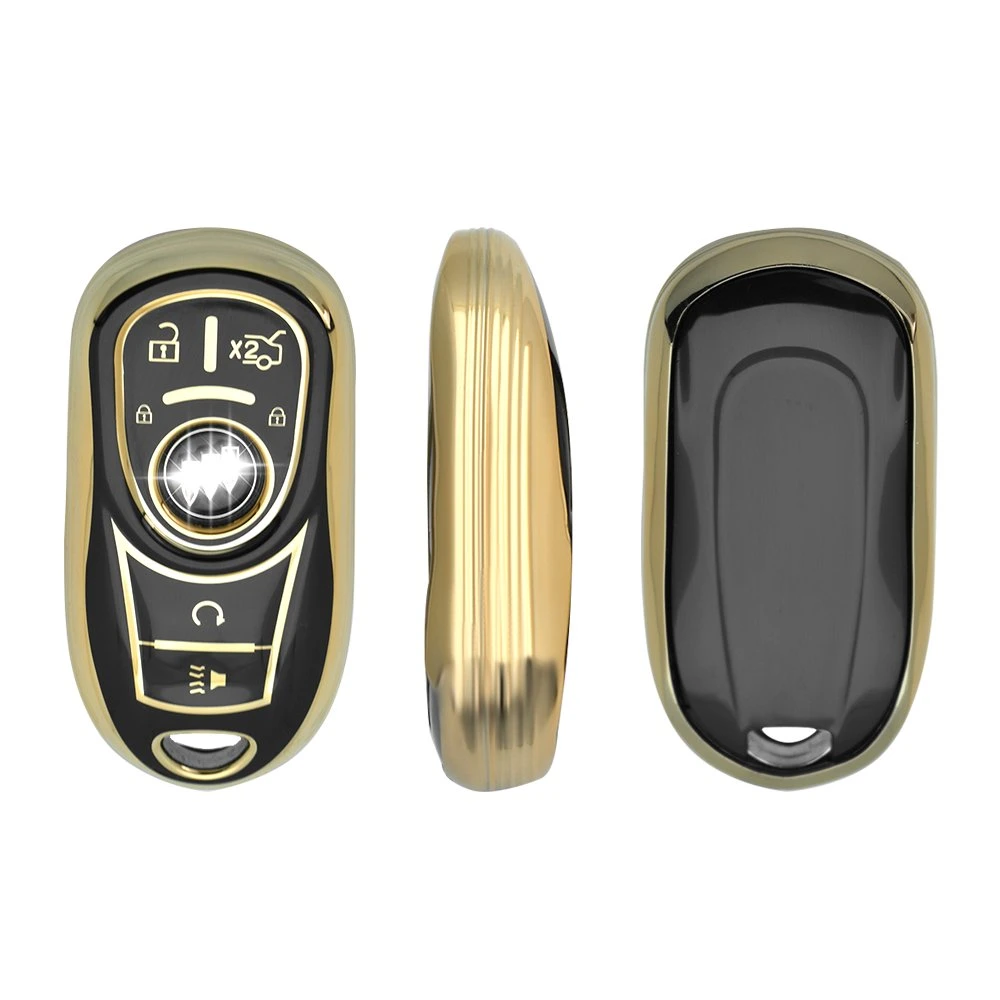 Soft Plastic TPU Golden Edge Car Key Cover for Buick