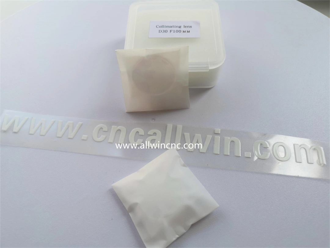 Fabricant F60 Lentille de collimation laser D20*5 Verre optique en quartz Film jaune Lentille laser