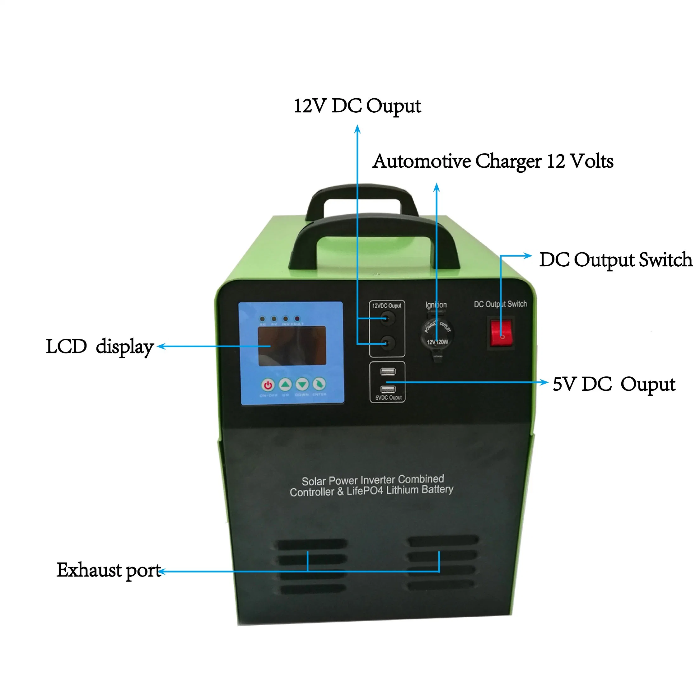 1kw 12V 100ah Home Use Solar Power System Portable DC to AC Inverter