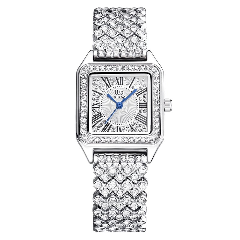 Ladies&prime; Silver Atmospheric Stable Fashion Watch with Diamond Inserts