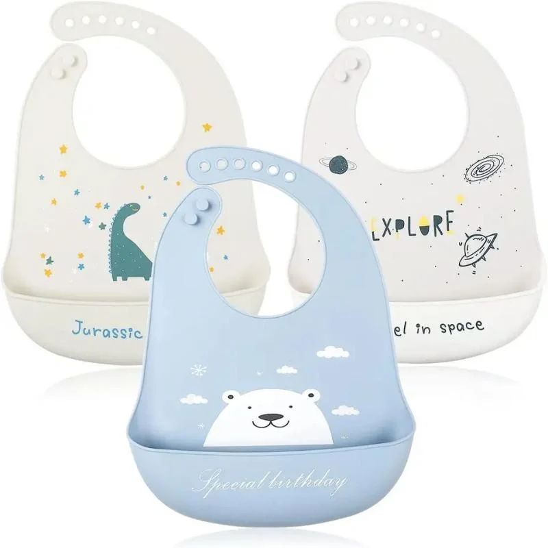 Silicone Baby Bibs Soft Material Customizable for Baby Waterproof Animals