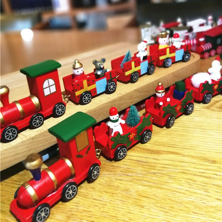 Adornos de Navidad tren de madera de Navidad Regalos de Navidad decoración de Navidad para niños Regalos